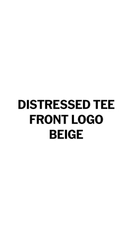 Distressed T-Shirt Big Logo - Beige