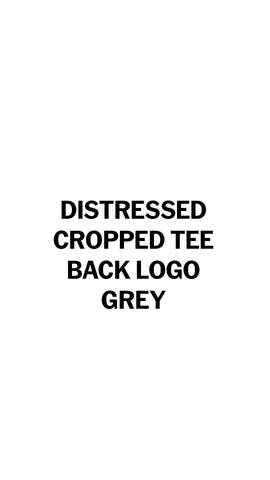 Distressed Cropped T-Shirt Big Logo - Grey (Copy)