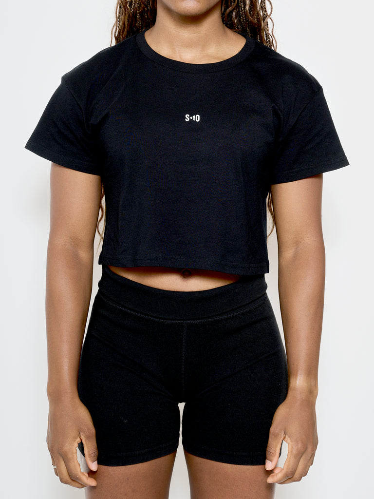 Cropped Tee - Black